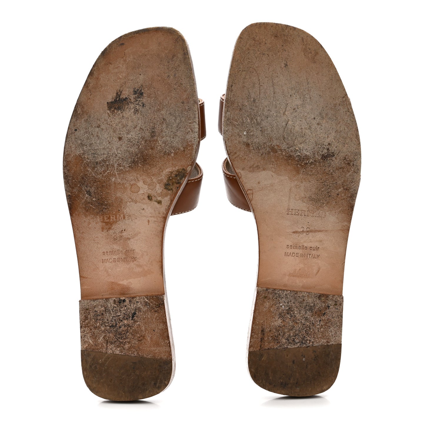 Box Calfskin Oran Sandals 36 Gold
