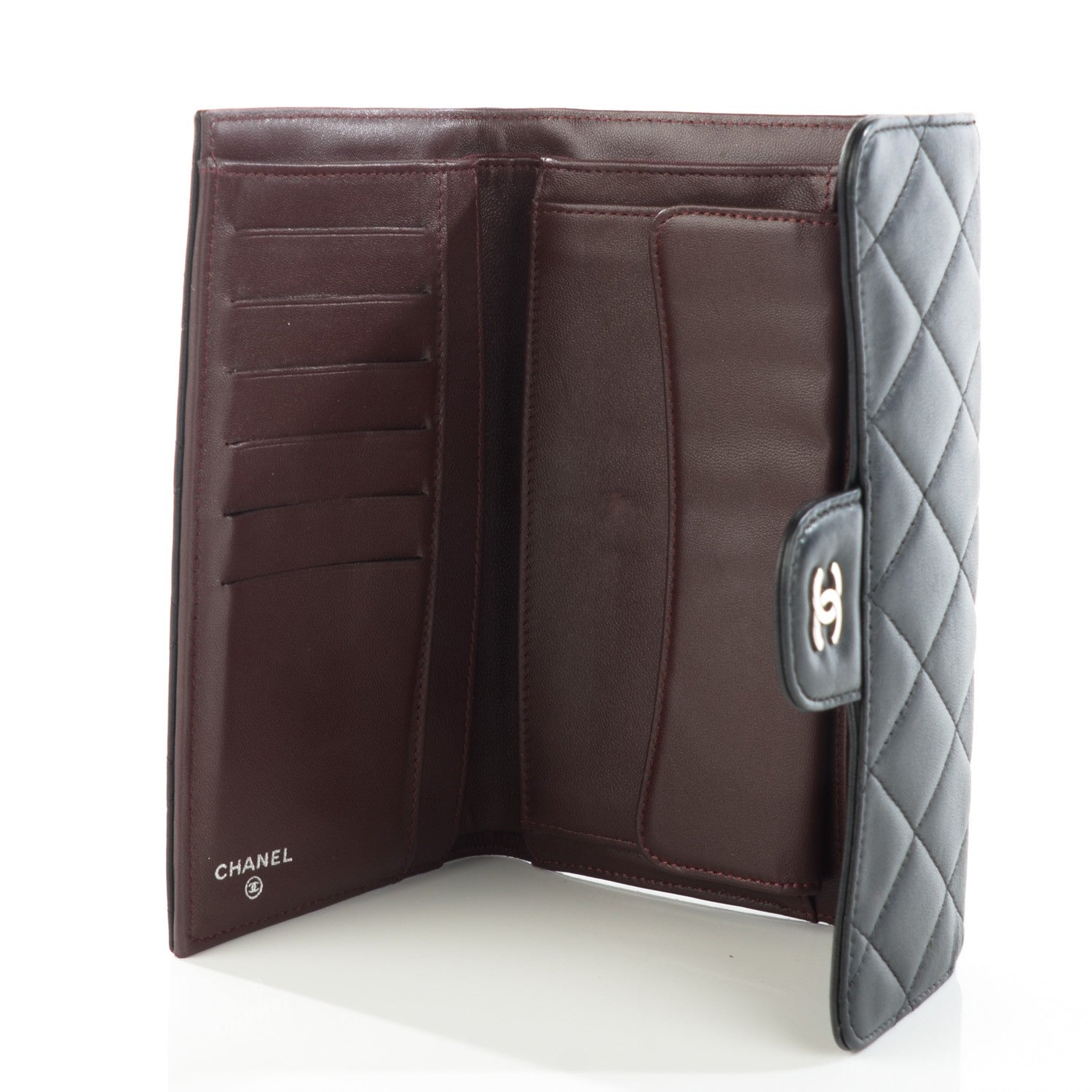 Chanel Lambskin Quilted Large Flap Wallet Black 8 of 8