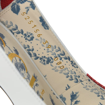 Gucci Calfskin Glitter Web High Heel Slingback Pumps 39 White 8 of 9