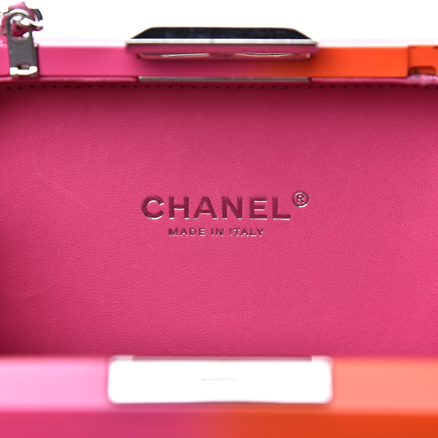 Faded Plexiglass CC Boy Brick Clutch Pink Orange