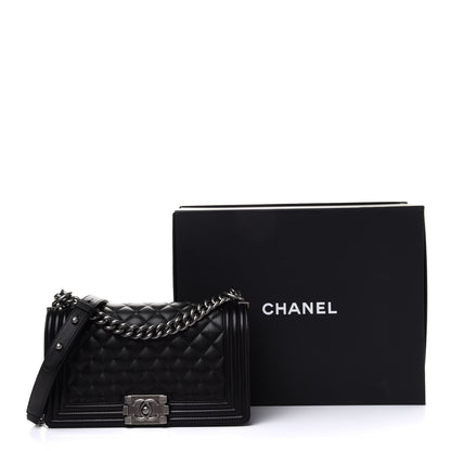 Chanel Caviar Quilted Medium Boy Flap Black 11 of 11