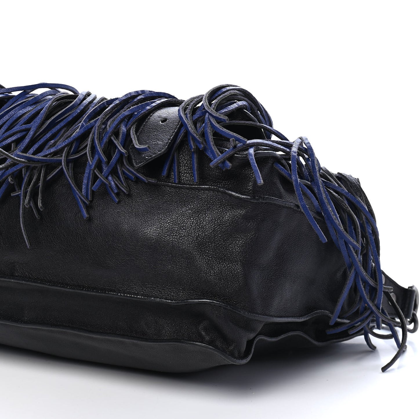 Lambskin Fringe Medium PS1 Satchel Black