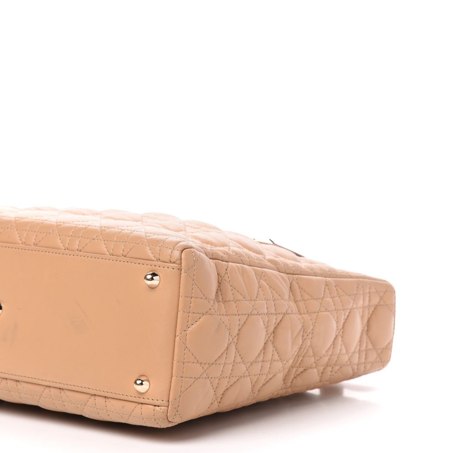 Christian Dior Lambskin Cannage Large Lady Dior Beige 9 of 12