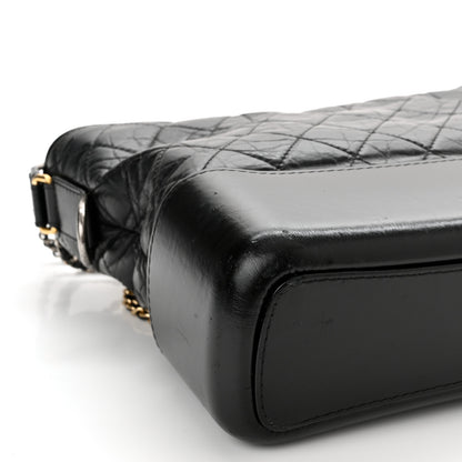 Chanel Aged Calfskin Quilted Medium Gabrielle Hobo Black 9 of 13