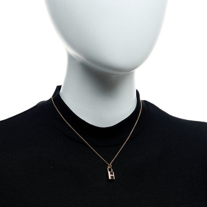 Hermes 18K Rose Gold Diamond Amulettes Cadenas Pendant Necklace 2 of 5