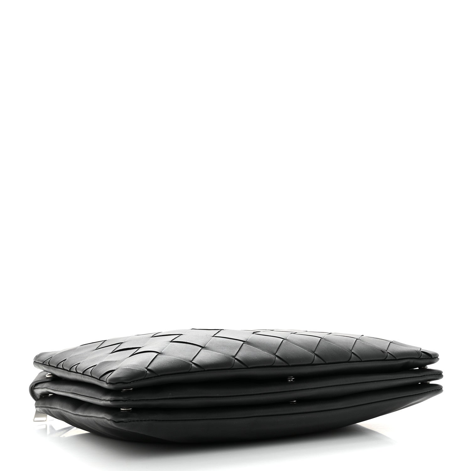 Bottega Veneta Nappa Intrecciato Triple Zip Messenger Bag Black 4 of 15
