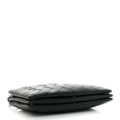 Bottega Veneta Nappa Intrecciato Triple Zip Messenger Bag Black 4 of 15