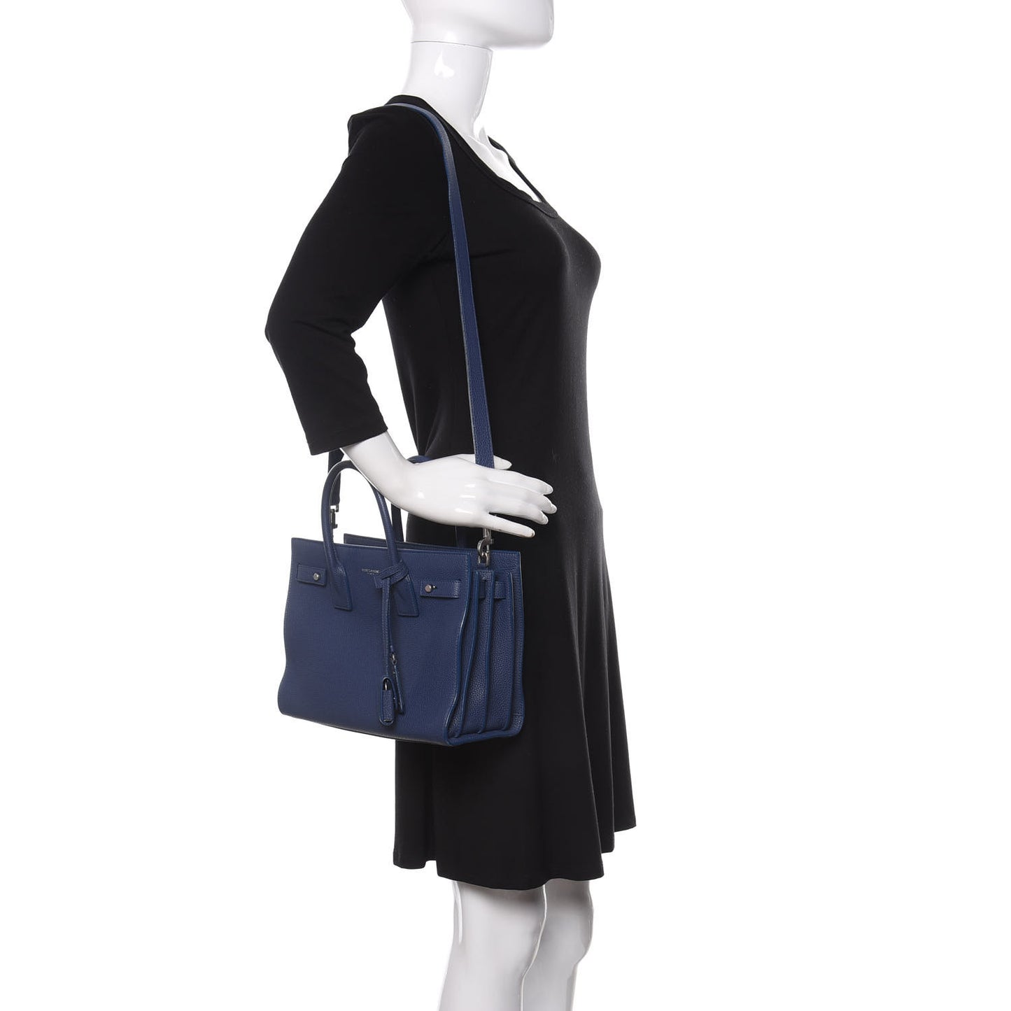 Grained Calfskin Baby Sac De Jour Souple Denim
