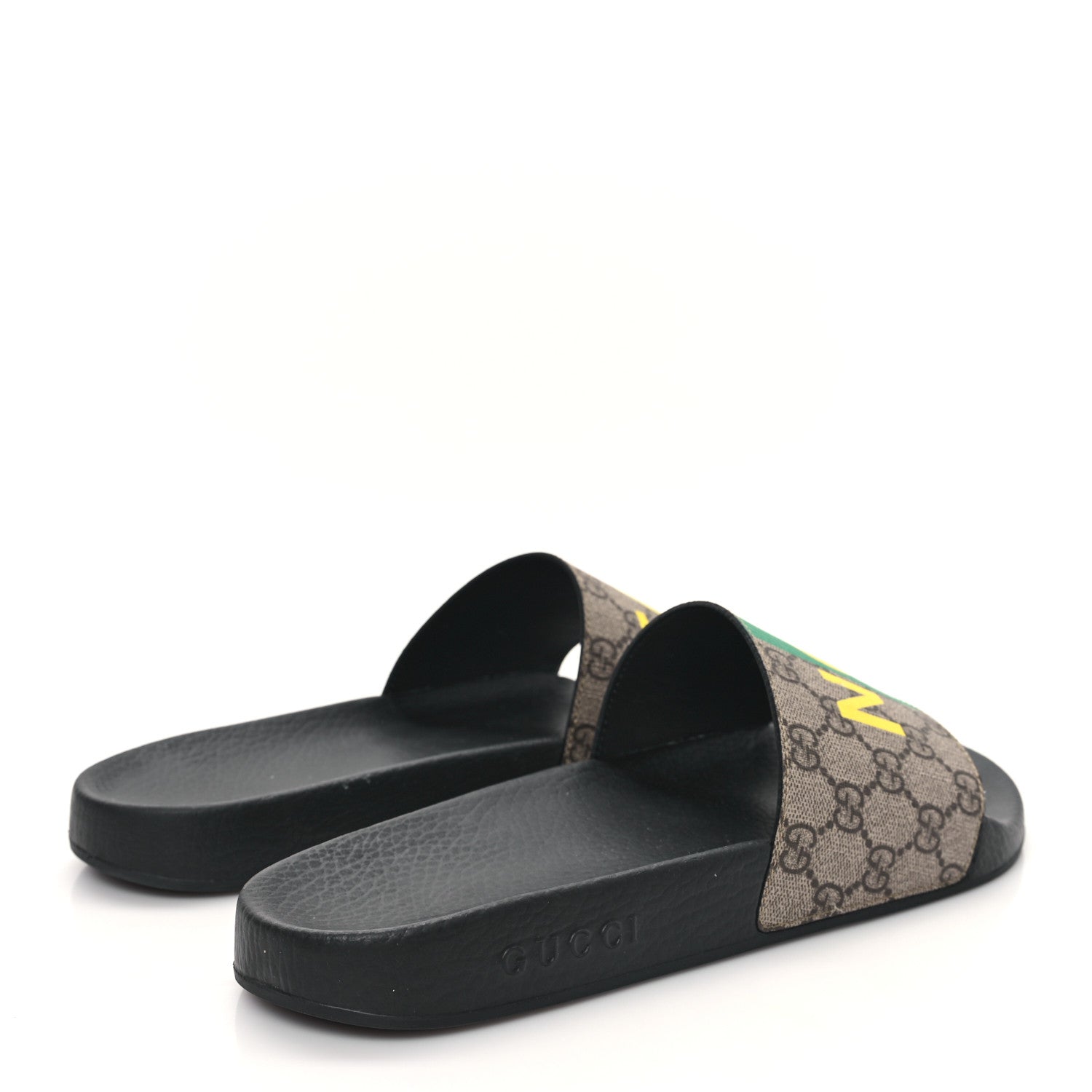 Gucci GG Supreme Monogram Fake/Not Mens Slide Sandals 10 Beige Ebony 4 of 8