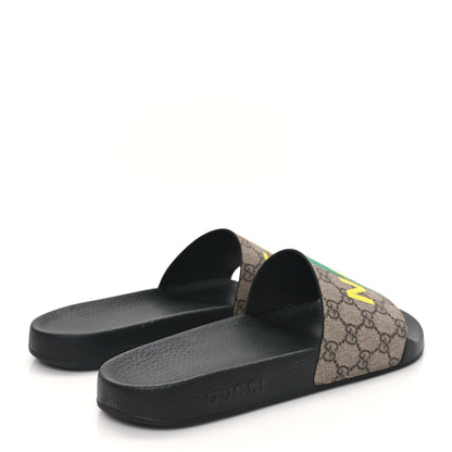 Gucci GG Supreme Monogram Fake/Not Mens Slide Sandals 10 Beige Ebony 4 of 8