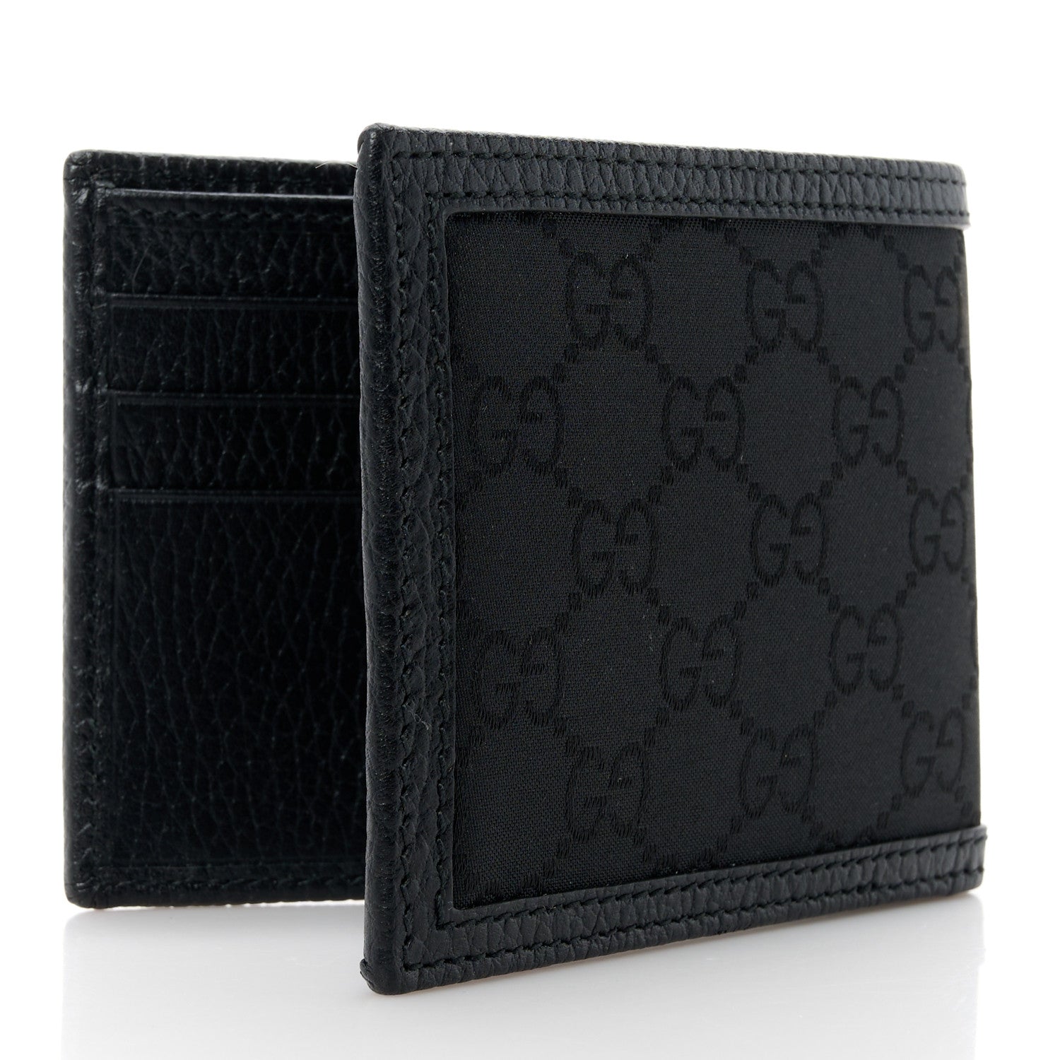 Gucci Nylon Monogram Bi-Fold Wallet Black 3 of 11