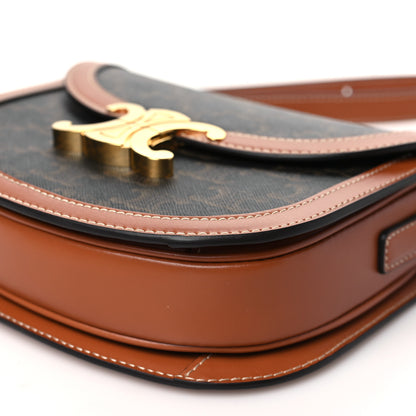 Celine Canvas Calfskin Triomphe Teen Besace Tan 10 of 10