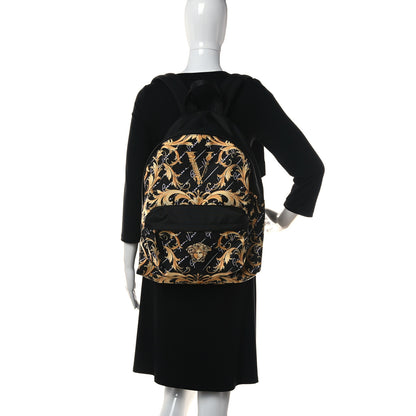 Versace Nylon Barocco Signature Print Backpack Black 2 of 9