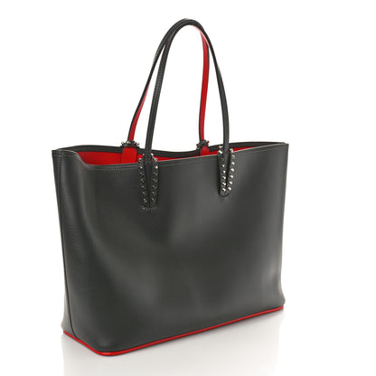 Christian Louboutin Calfskin Spikes East West Cabata Tote Charbon 4 of 9