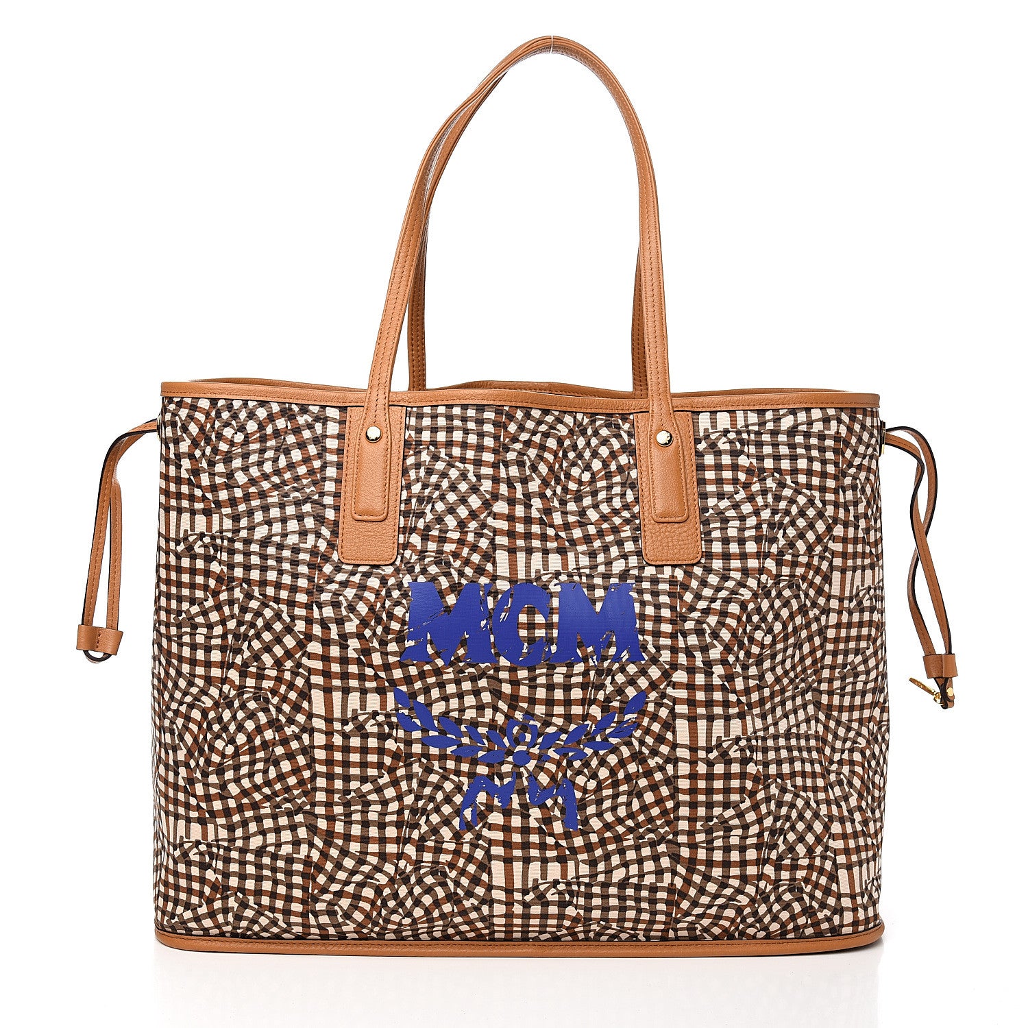 MCM Visetos Large Liz Reversible Shopper Tote Cognac 5 of 15