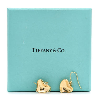 Tiffany 18K Yellow Gold Elsa Peretti Full Heart Drop Earrings 5 of 5