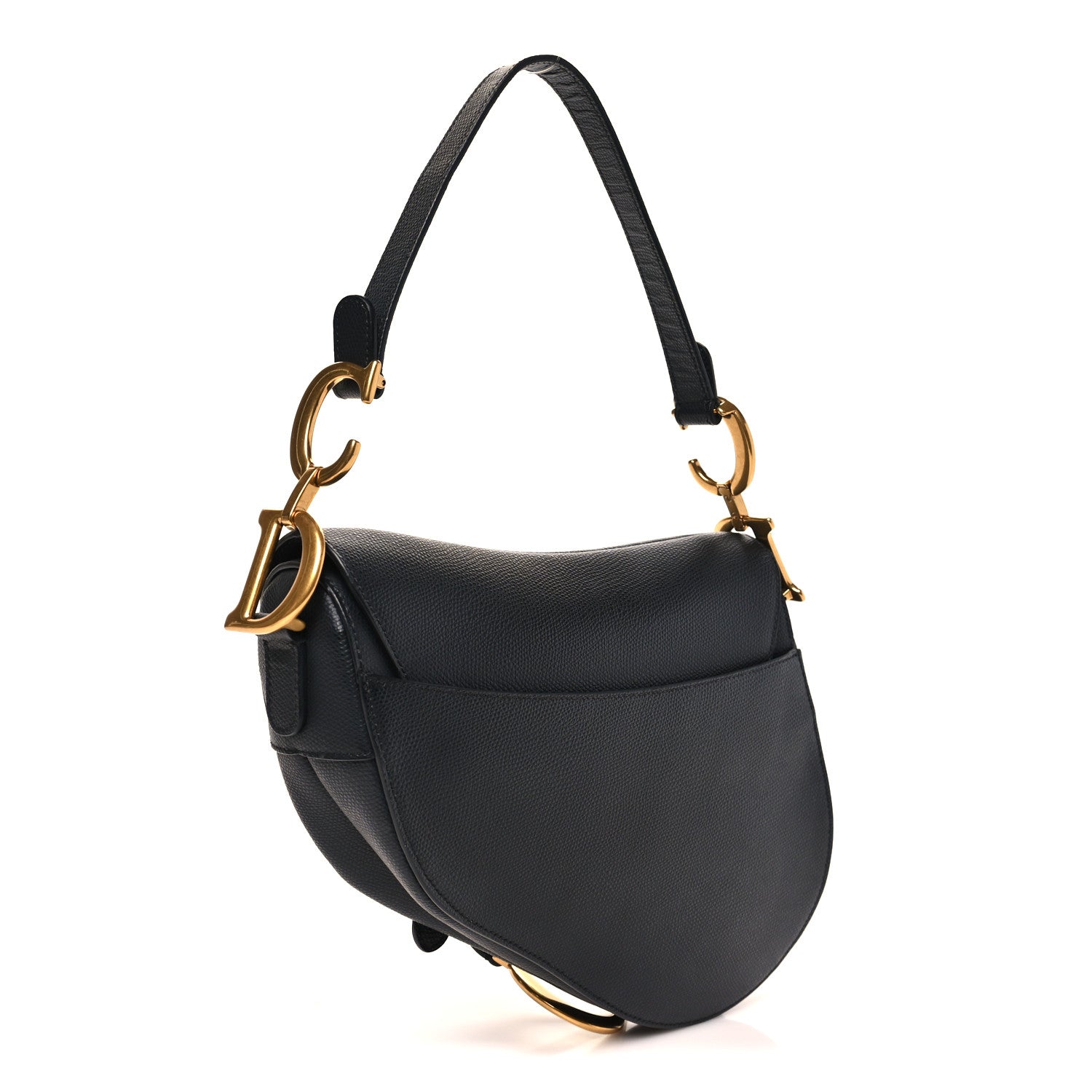 Christian Dior Grained Calfskin Saddle Bag Black 2 of 9