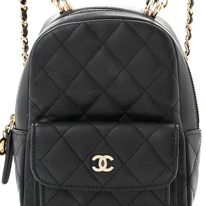 Chanel Caviar Quilted CC Mini Classic Backpack Black 8 of 10