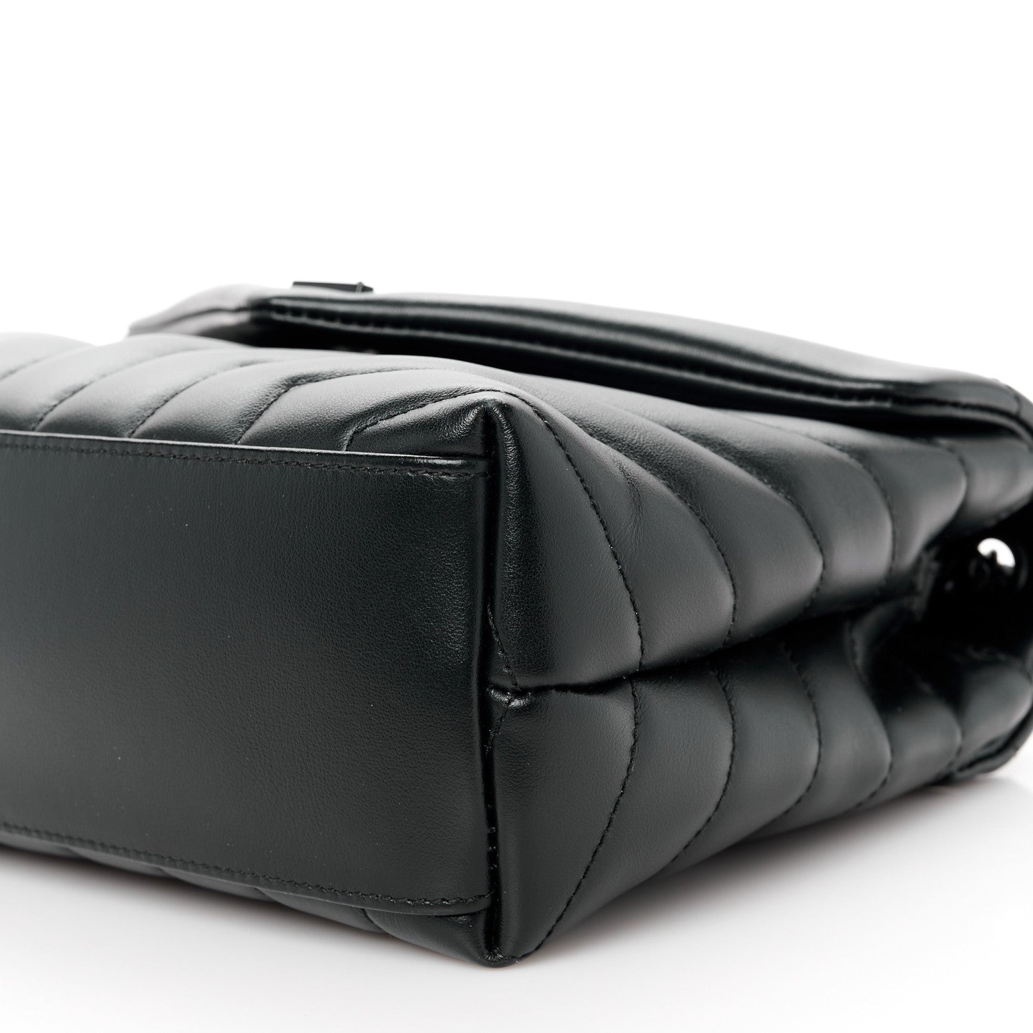 Saint Laurent Calfskin Y Quilted Monogram Monochrome Small Loulou Chain Satchel Black 11 of 12