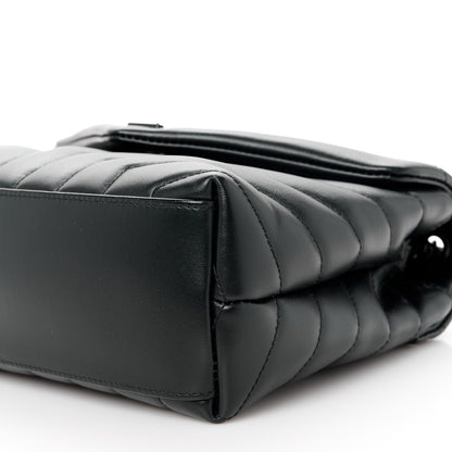 Saint Laurent Calfskin Y Quilted Monogram Monochrome Small Loulou Chain Satchel Black 11 of 12