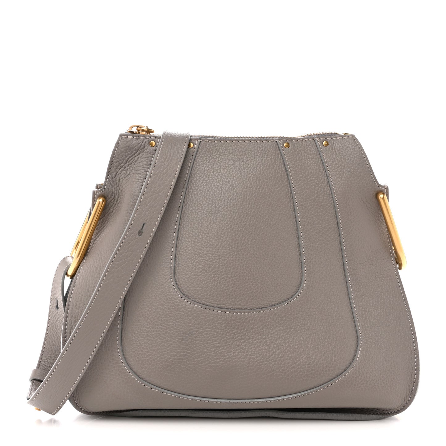 Grained Calfskin Small Hayley Hobo Cashmere Grey
