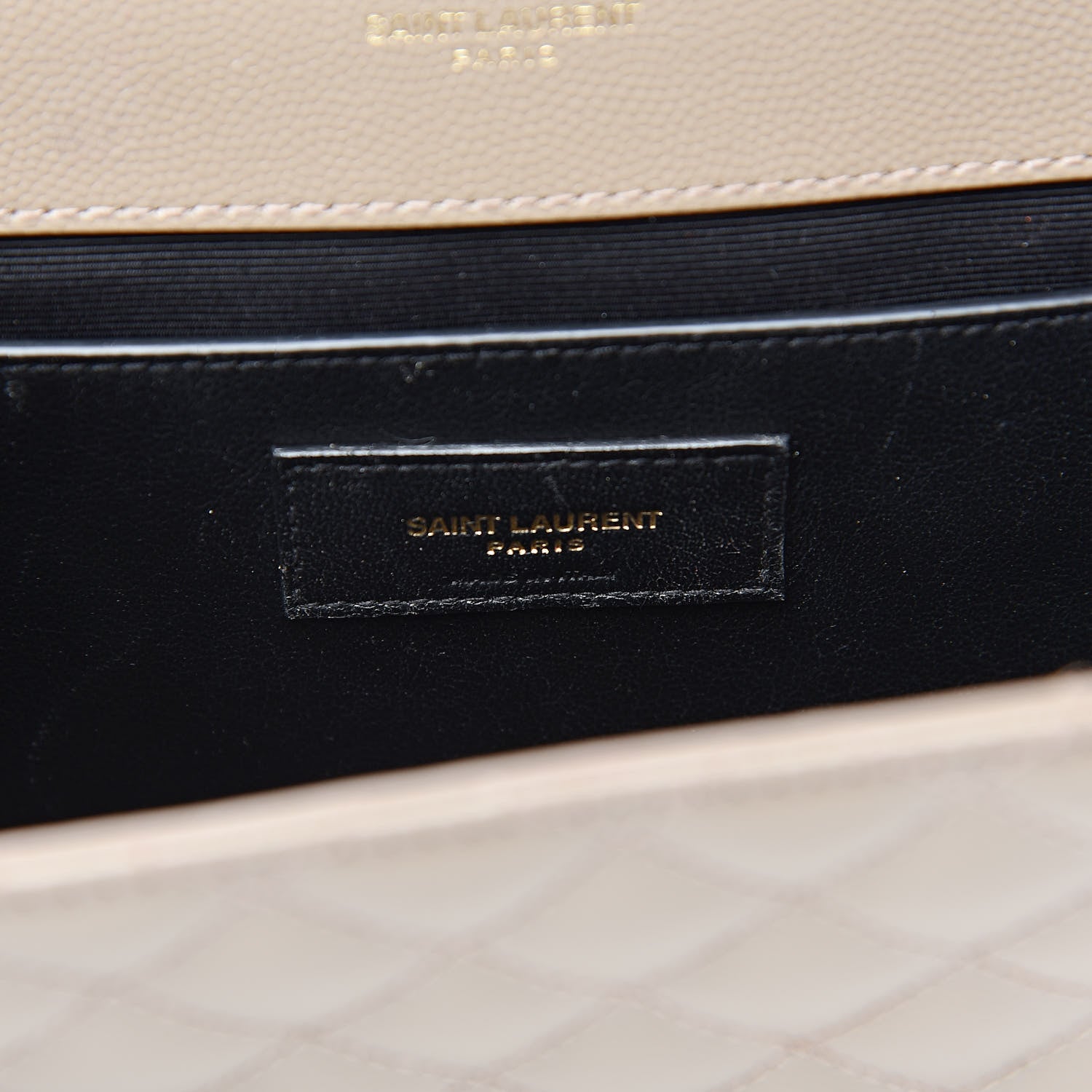 Saint Laurent Grain De Poudre Textured Mixed Matelasse Medium Triquilt Monogram Satchel Taupe 7 of 10