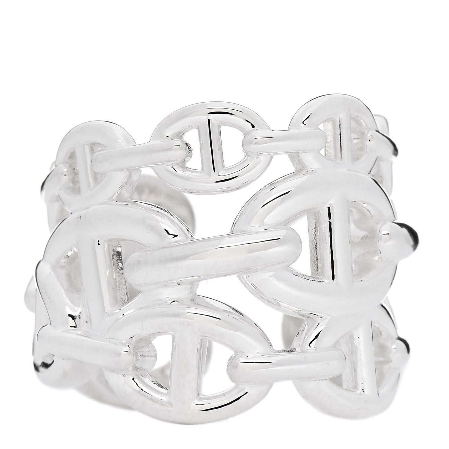 Sterling Silver GM Chaine d'Ancre Enchainee Band Ring 52 6