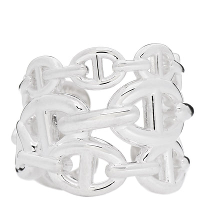 Hermes Sterling Silver GM Chaine d'Ancre Enchainee Band Ring 52 6 1 of 6