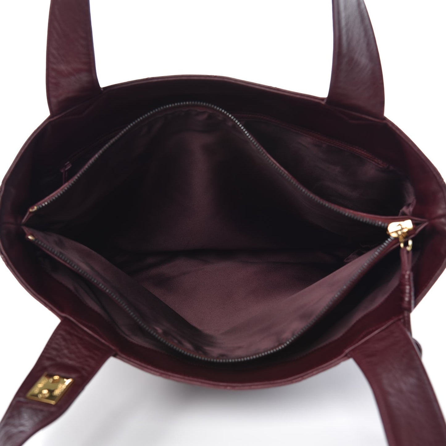 Lambskin Quilted Tote Burgundy