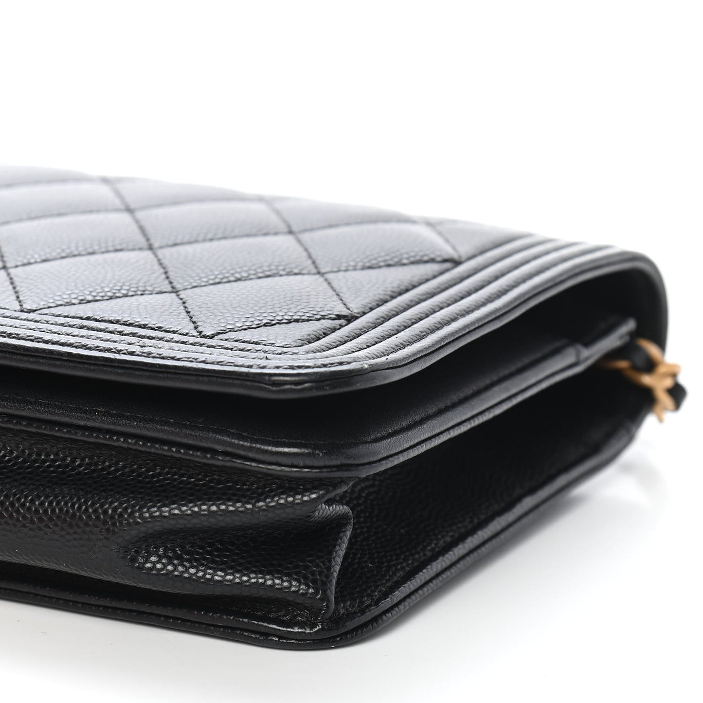 Caviar Quilted Boy Wallet On Chain WOC Black