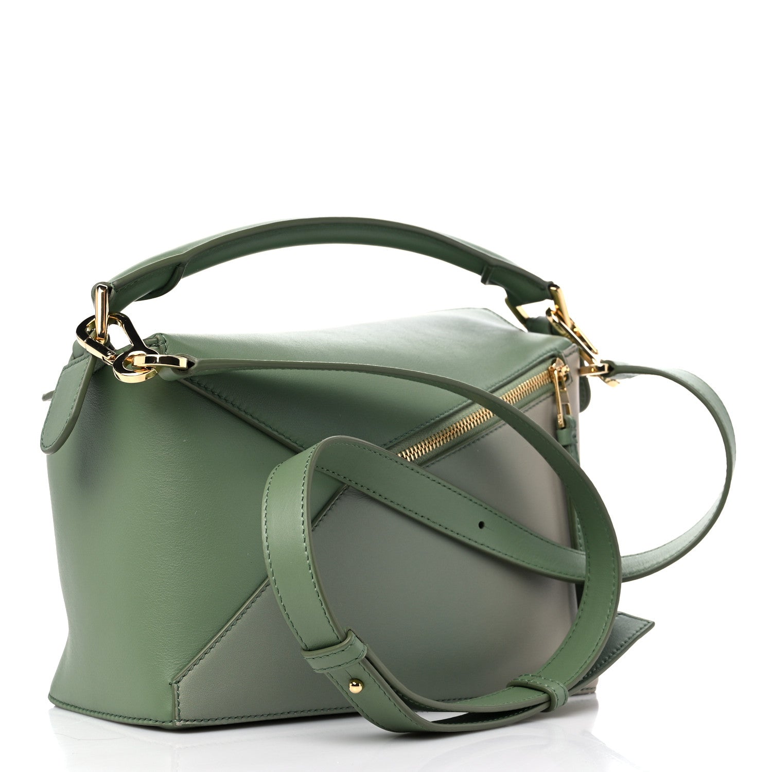 Loewe Calfskin Paula's Ibiza Degrade Small Puzzle Edge Bag Rosemary Light Oak 3 of 8