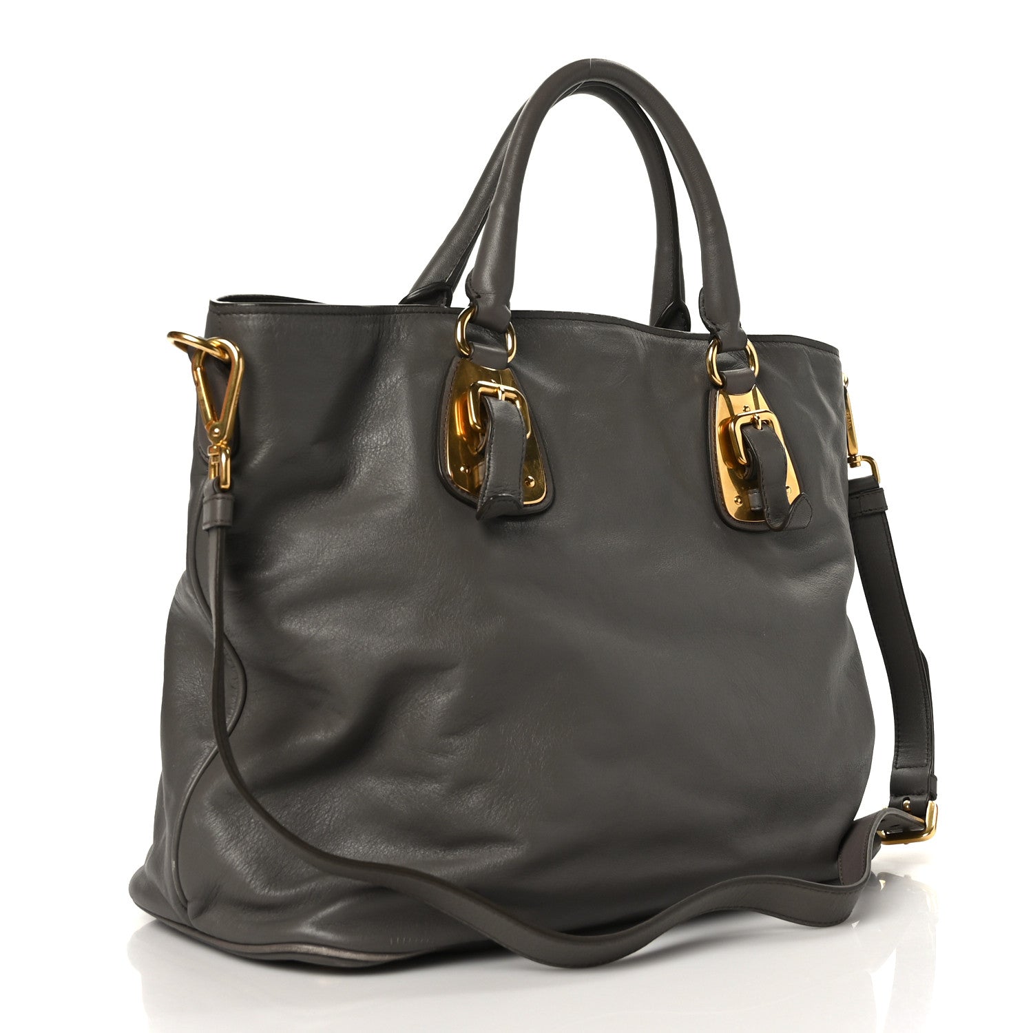 Prada Soft Calf Shopping Tote Bambu 2 of 10