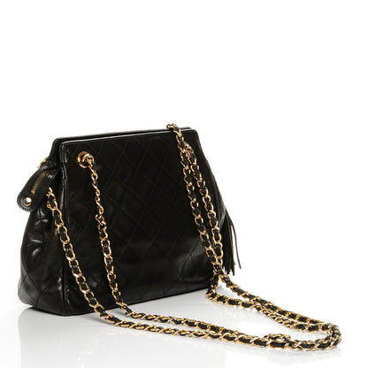 Chanel Lambskin Quilted Small Tassel Shoulder Bag Dark Green 3 of 8