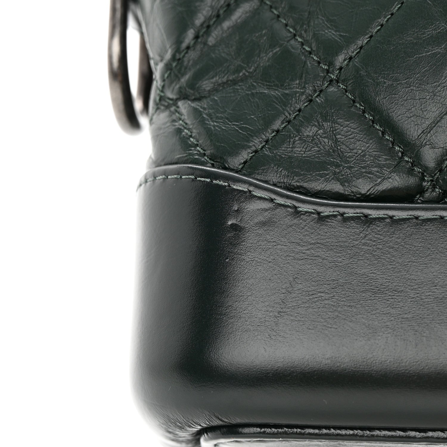 Chanel Aged Calfskin Quilted Small Gabrielle Hobo Dark Green 12 of 14