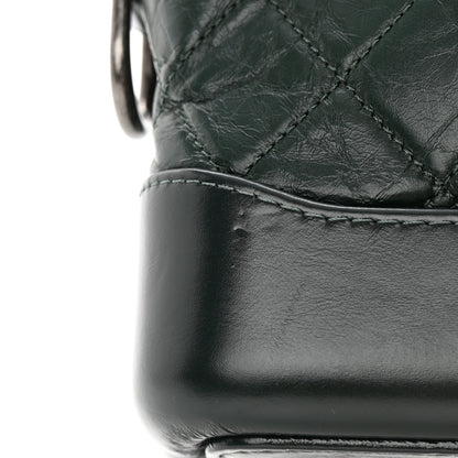 Chanel Aged Calfskin Quilted Small Gabrielle Hobo Dark Green 12 of 14