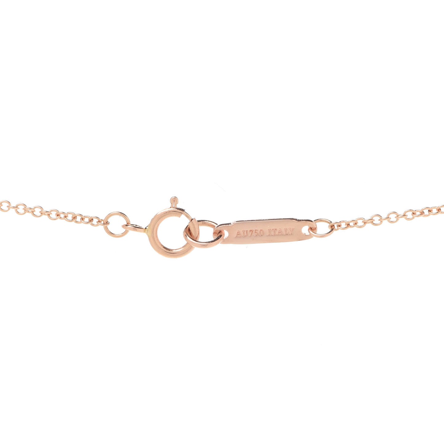 18K Rose Gold Diamond Fleur de Lis Key Bar Pendant Necklace