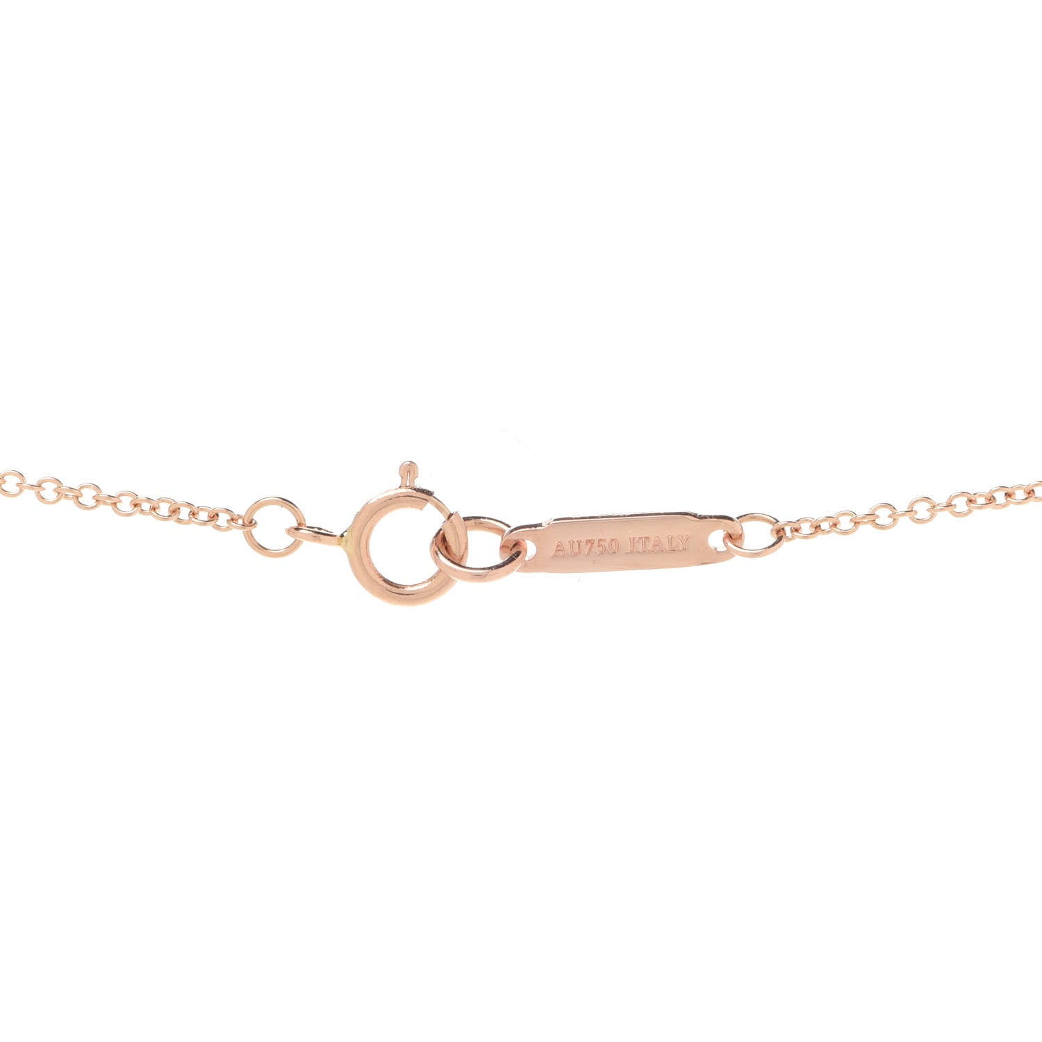 Tiffany 18K Rose Gold Diamond Fleur de Lis Key Bar Pendant Necklace 5 of 6