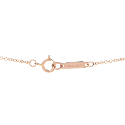 Tiffany 18K Rose Gold Diamond Fleur de Lis Key Bar Pendant Necklace 5 of 6