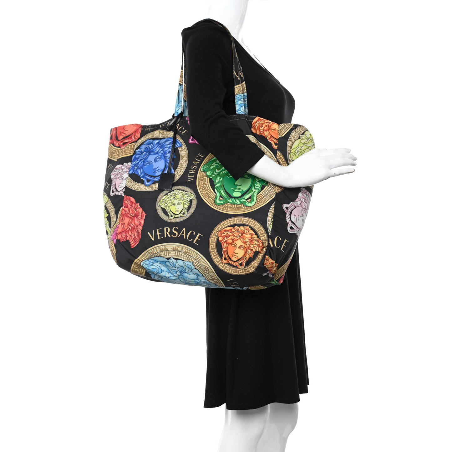 Nylon Medusa Print Tote Multicolor
