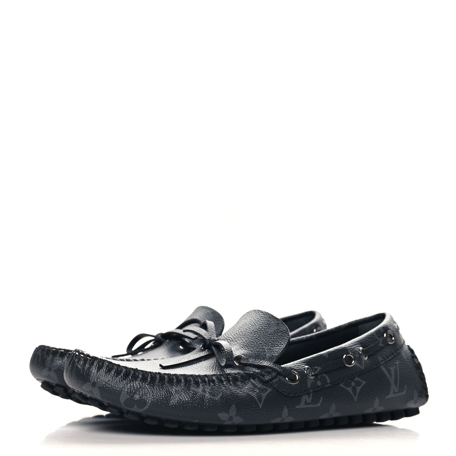 Louis Vuitton Monogram Eclipse Mens Arizona Car Shoe Moccasin Loafers 6 4 of 8