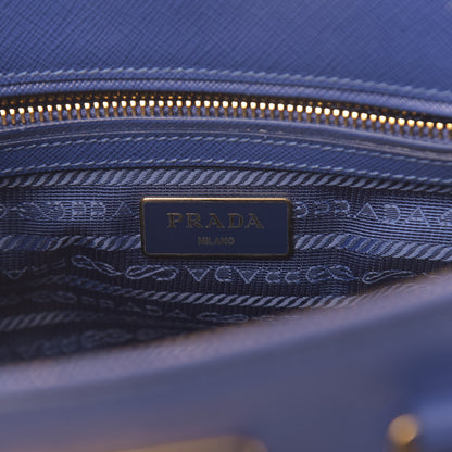 Prada Saffiano Mini Galleria Double Zip Tote Bleuette 7 of 13