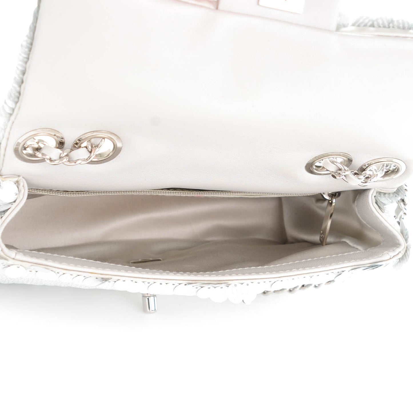 Sequin Paillette Small Flap Silver