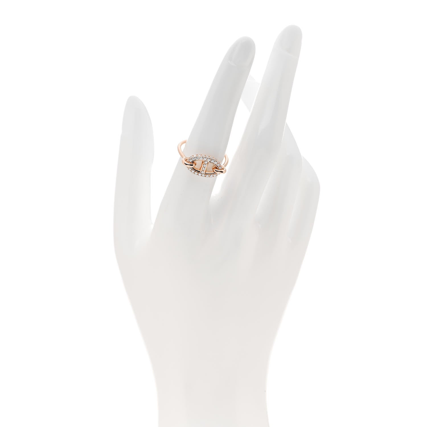 Hermes 18K Rose Gold Diamond Farandole Ring 54 6.75 2 of 5