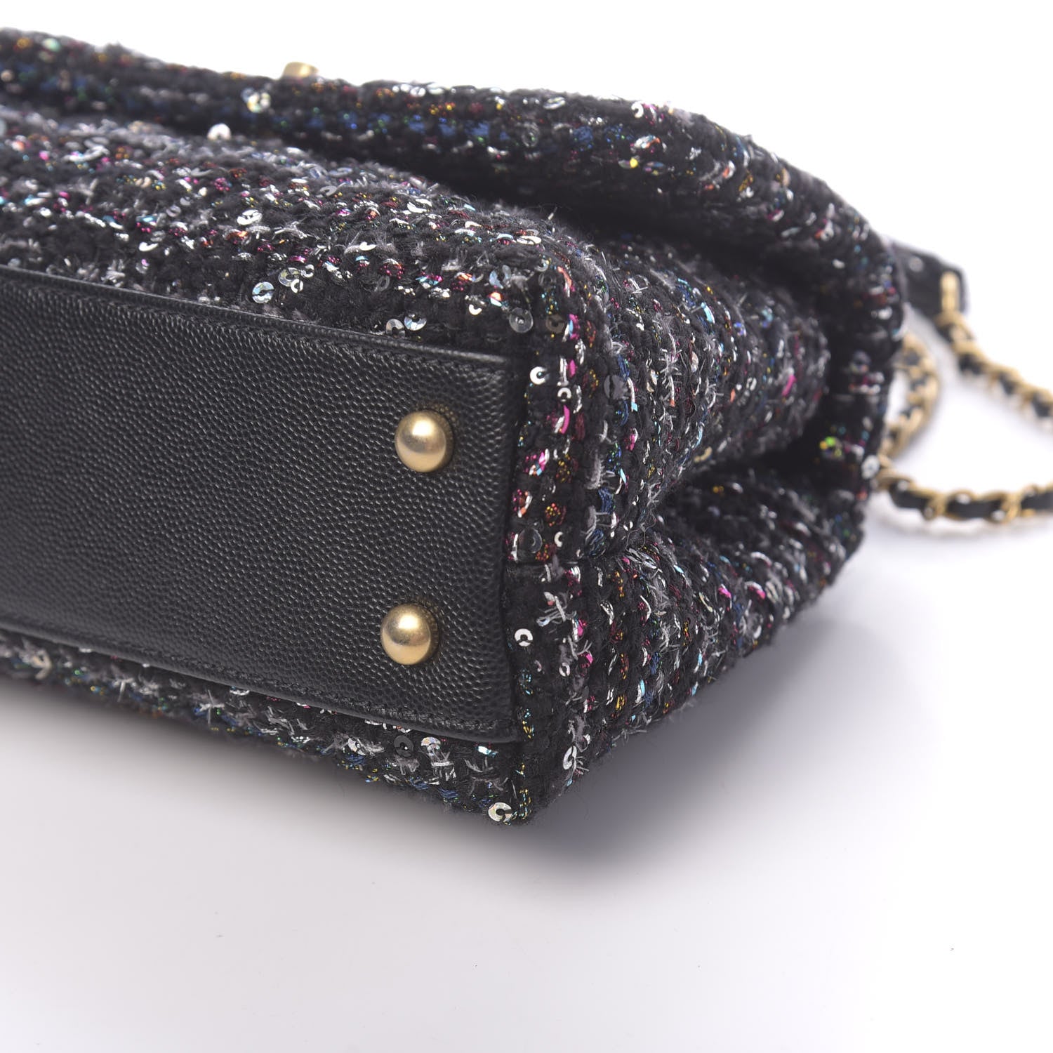 Chanel Tweed Sequin Mini Coco Handle Flap Black 10 of 11