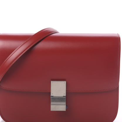 Celine Box Calfskin Medium Classic Box Flap Bag Red 10 of 14