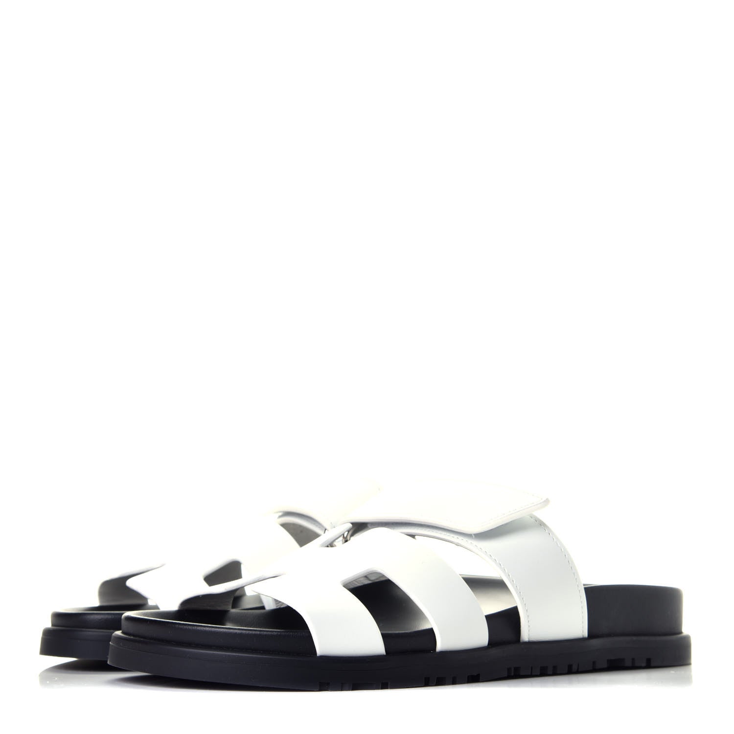 Hermes Calfskin Womens Chypre Sandals 36 White 3 of 9