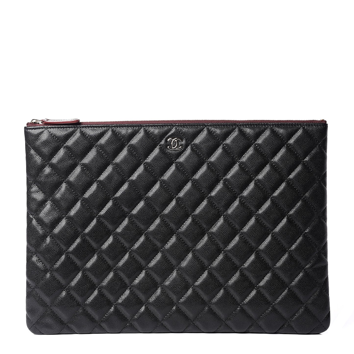 Caviar Quilted Large Cosmetic Case Black