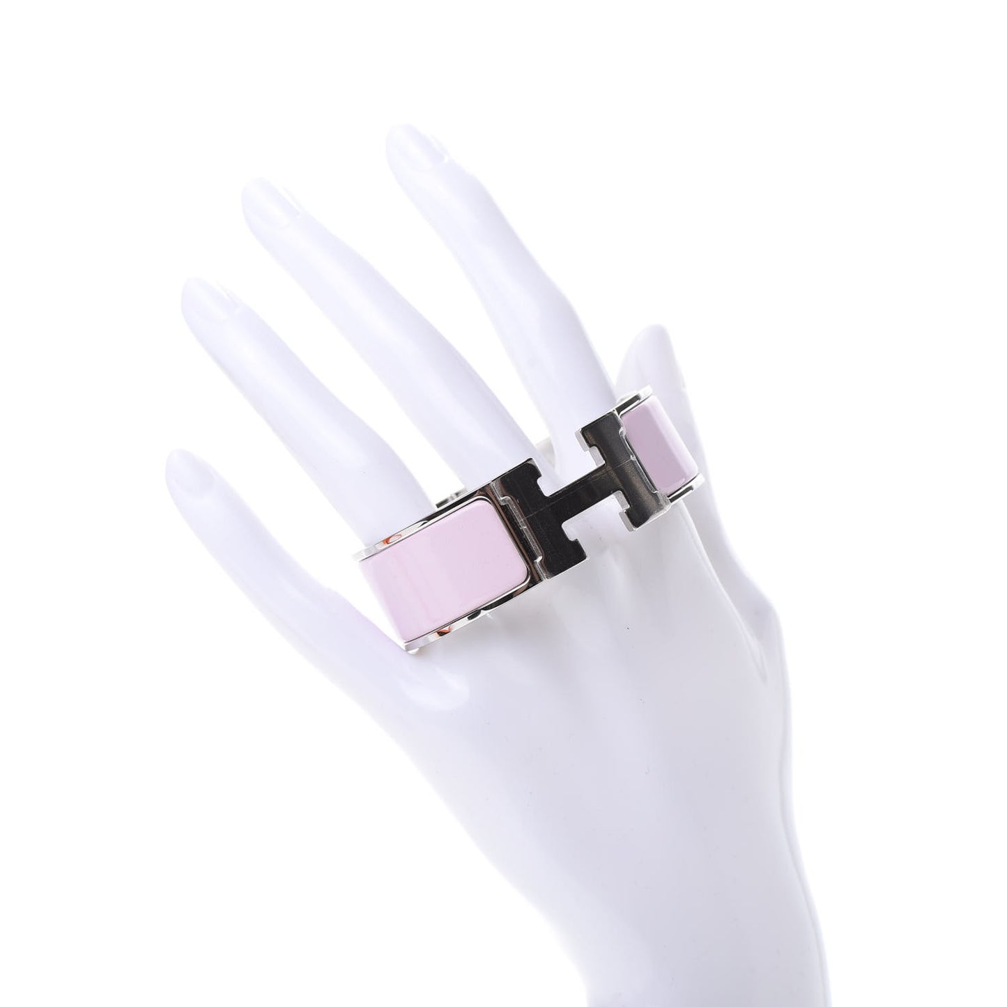 Enamel Wide Clic Clac H Bracelet PM Rose Dragee