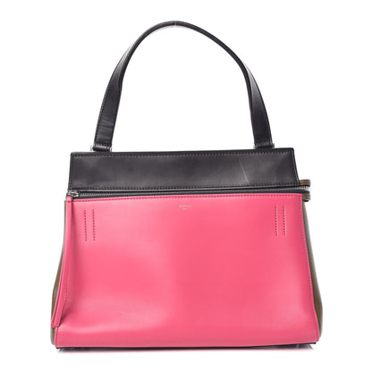 Celine Smooth Calfskin Small Tri-Color Edge Shoulder Bag Fushia 1 of 12