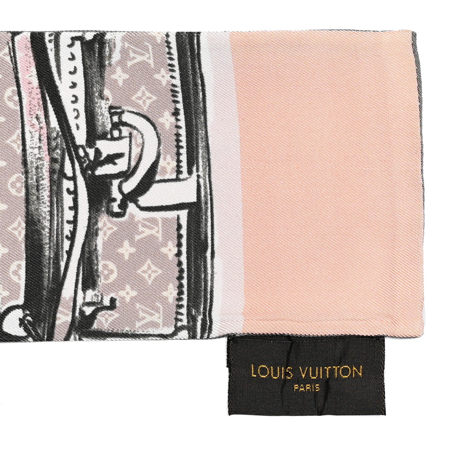 Louis Vuitton Silk Monogram Trunks Bandeau Rose Poudre 3 of 4